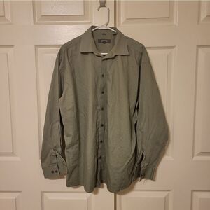 Kenneth Cole Reaction green collard button-down dress shirt
